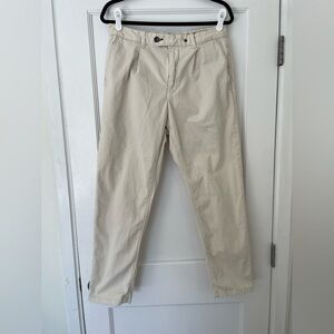 Rag & Bone White Pleated Cotton Chino Pants 31 Men